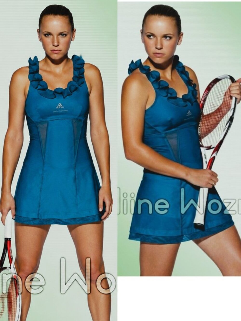 Nwt RARE STUNNING Adidas Stella McCartney BLUE Ruffle Tennis Dress M Medium